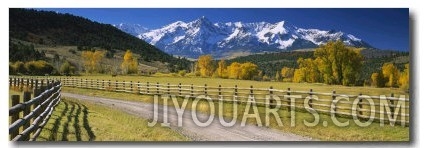 Fence along a Road, Sneffels Range, Colorado, USA