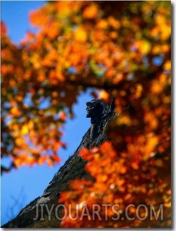 Old Man of the Mt. and Fall Foliage, NH