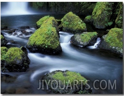 Water Below Wahclella Falls, Columbia River Gorge National Scenic Area, Oregon, USA