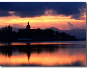 Sunset Over Big Buddha, Thailand