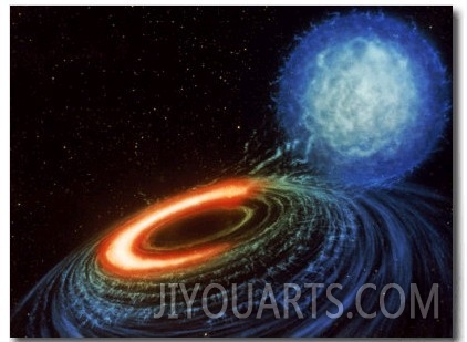 Illustration of a Black Hole Eating Companion Star