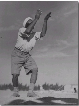 Sikh Soldiers Playing Volleyball at Indian Army Camp in the Desert Near the Great Pyramids