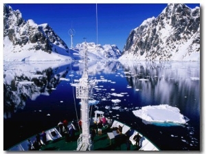 IIoffe Ship Icebreaking Through Lemaire Channel, Paradise Bay, Antarctic Peninsula, Antarctica