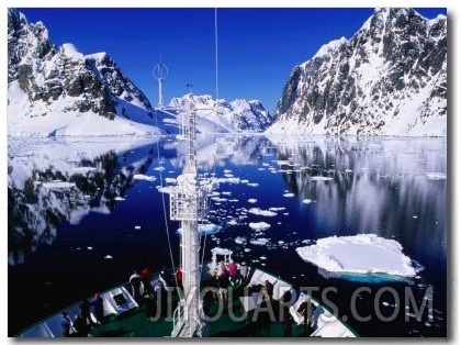 IIoffe Ship Icebreaking Through Lemaire Channel, Paradise Bay, Antarctic Peninsula, Antarctica