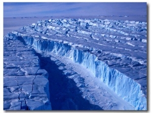 Overhead of Forbes Glacier, Macrobertson Land, Mawson, Antarctica