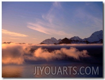Sea Mist Over Cumberland Bay at Dawn with the Alladyce Ranges Beyond, Antarctica