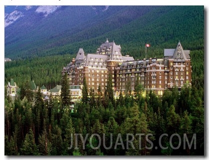 Banff Springs Hotel, Dusk, Banff National Park, Canada