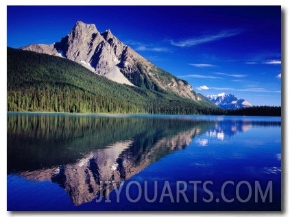 Reflection of Wapta Mountain on Emerald Lake, Yoho National Park, Canada