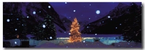 Tree with Lights and Chateau, Lake Louise, Alberta, Canada