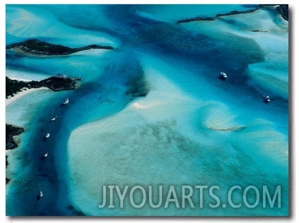 Aerial of Cays in the Exumas Chain, Bahamas