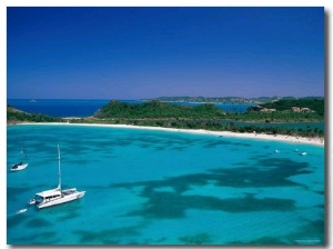 Deep Bay, Beach and Yachts, Blue Water, Antigua, Caribbean Islands