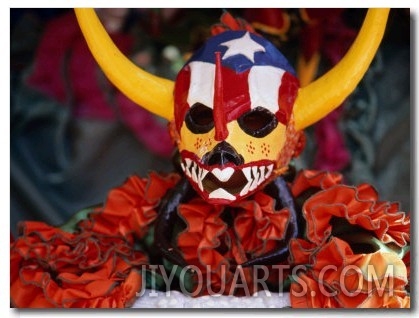 Partygoer Wearing Horned Masks