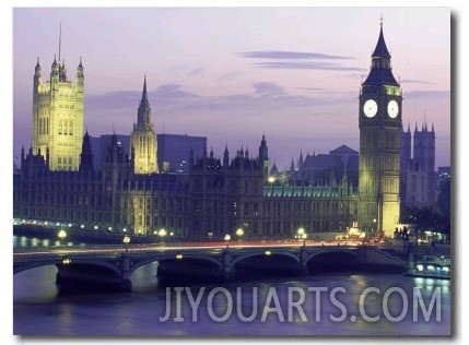 Houses of Parliament at Night, London, England