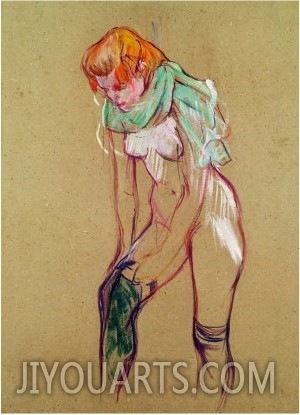 Woman Pulling up Her Stocking, 1894