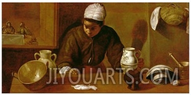 Kitchen Maid with the Supper at Emmaus, circa 1618