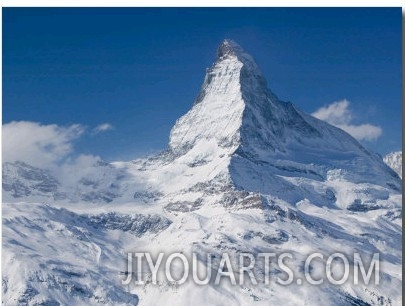 Winter View of The Matterhorn, Blauherd, Zermatt, Valais, Wallis, Switzerland