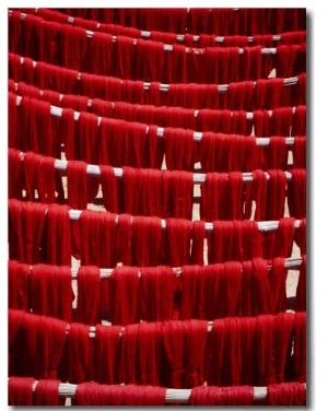 Dyed Wool Drying on Roof of Bazaar, Esfahan, Iran