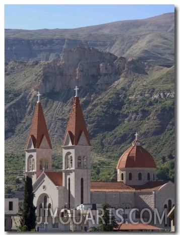 St. Saba Church, Red Tile Roofed Town, Bcharre, Qadisha Valley, North Lebanon, Middle East