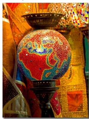 Stained Glass Lamp Vendor in Spice Market, Istanbul, Turkey