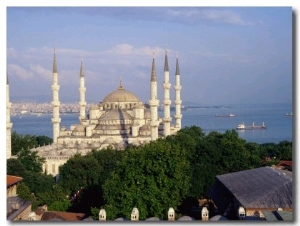 Sultan Ahmet Camii (Blue Mosque) and the Bosphorus Strait, Istanbul, Istanbul, Turkey