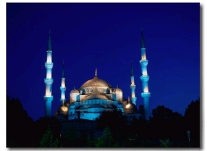 The Blue Mosque of Sultan Ahmed I and Hagia Sophia or Ayasofya, Istanbul, Istanbul, Turkey