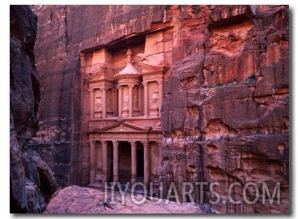 The Facade of the Treasury (Al Khazneh), Petra, Ma