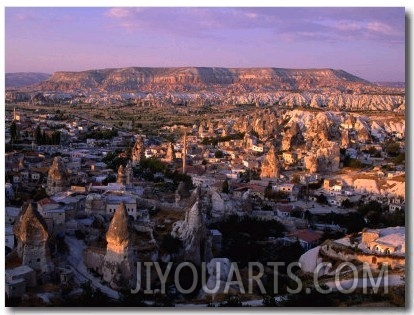 Tuff Towers and Village Houses in Afternoon Light, Goreme, Nevsehir, Turkey