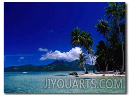 Beach and Waters of Lagoon, French Polynesia