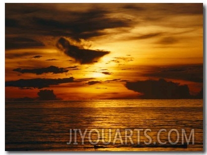 Sunset over Pacific Ocean, Yap Islands, Caroline Islands, Micronesia