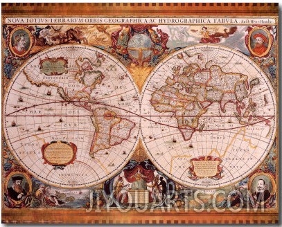 Antique Map, Geographica, c.1630