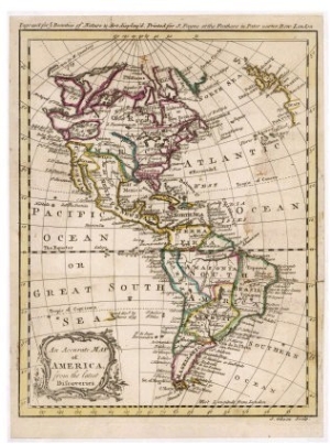 Map of North and South America