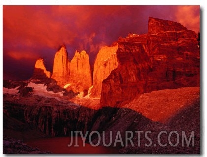 The Torres Del Paine (Towers of Paine) at Sunrise, Patagonia, Chile