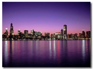 Chicago Skyline at Sunset, IL