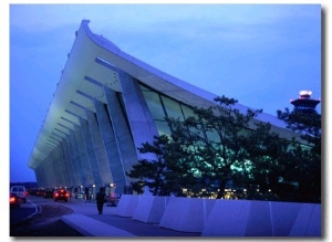 Dulles International Airport at Night, Washington Dc, USA