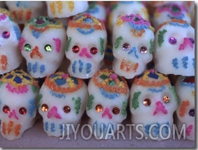 Day of the Dead, Sugar Skull Candy at Abastos Market, Oaxaca, Mexico