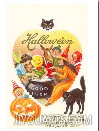 Halloween, Costumed Children and Poem