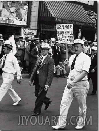 Wpa Workers Marching in the Labor Day Parade