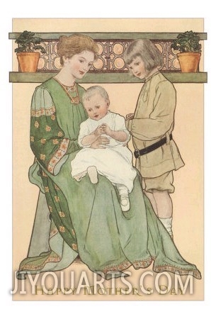 Arts and Crafts Family Scene