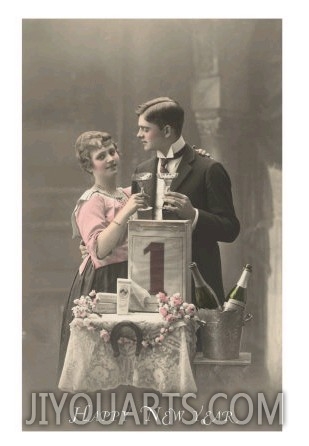 Happy New Year, Couple with Champagne