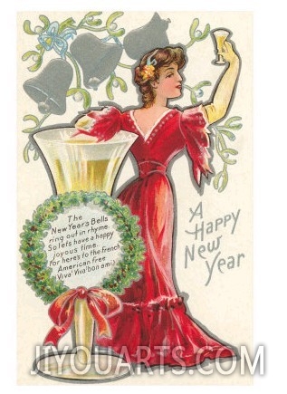 Happy New Year, Victorian Lady, Poem