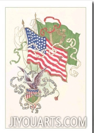 American and Irish Flags