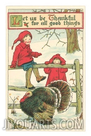 Children Watching Turkey in Pen