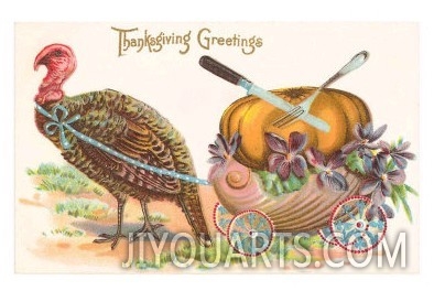 Greetings, Turkey Hauling Pumpkin