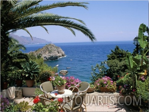 Mazzaro Beach, Taormina, Island of Sicily, Italy, Mediterranean