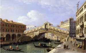 The Rialto Bridge Venice from the South with the Fondamenta Del Vin and the Fondaco Dei Tedeschi