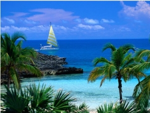 Sailing off Eleuthera, Eleuthera Point, Bahamas