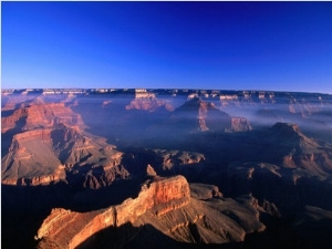 Aerial View of the Intense Colours of the Canyon Rims, Grand Canyon National Park, USA