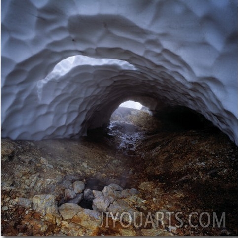 An Ice Cave, Rocky Ground Beneath