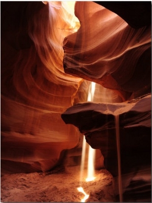 Sunlight and Shadows in a Cave at Antelope Pass