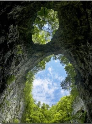 Two Openings in the Roof of the Zelske Jame Cave System in Skocjan Karst Gorge, Rakov Skocjan